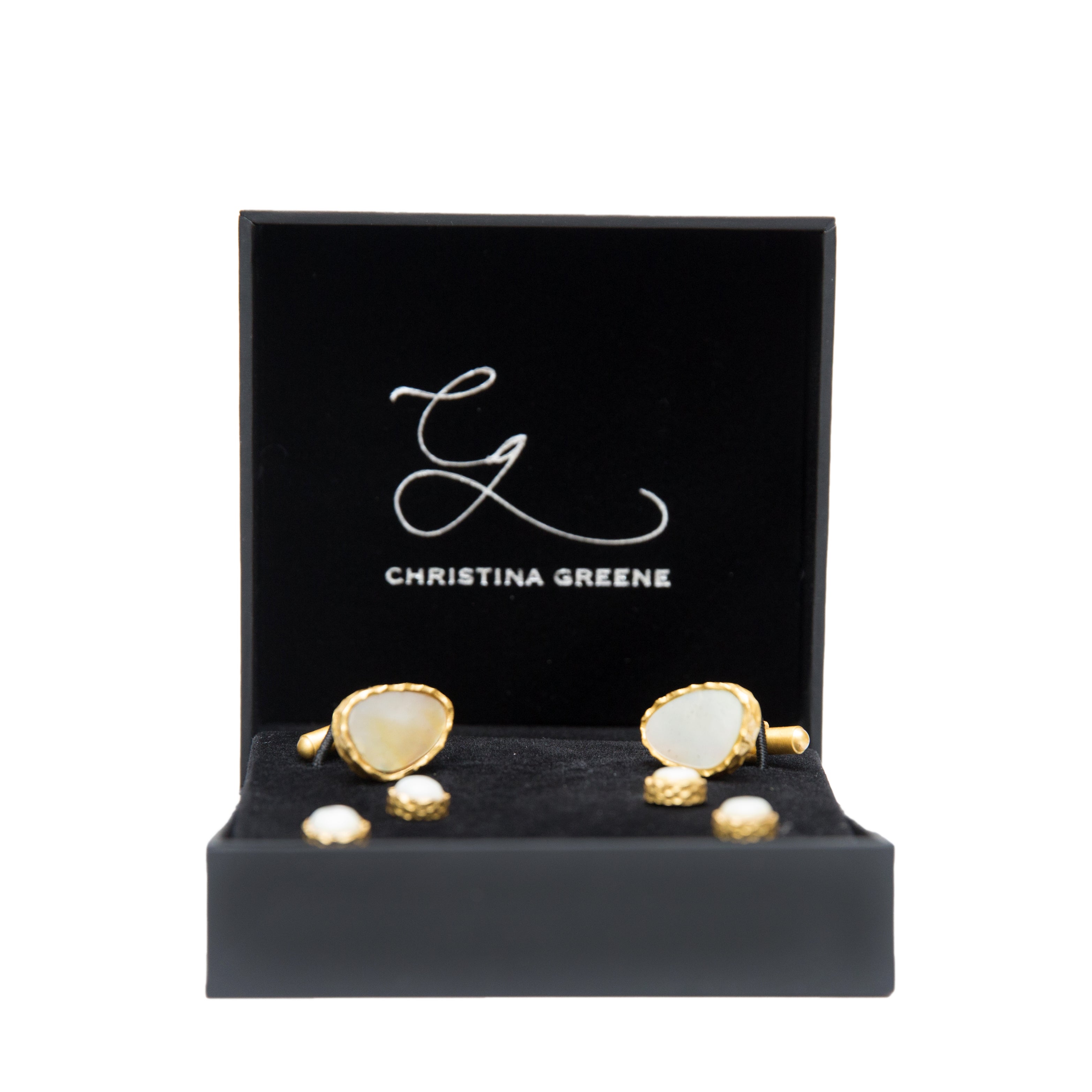 Men's Cufflink and Stud Set- Pearl