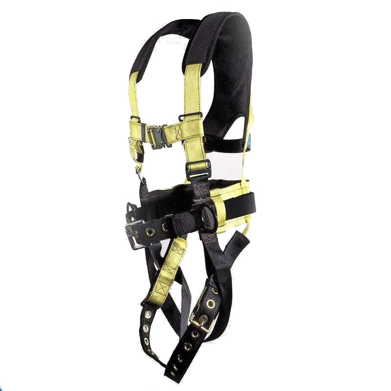 Full Body Harness w/ 3 D-Rings Tongue Buckle Legs, Chest Quick Release,Tool Belt and X-Pad | SIZE OPTIONS